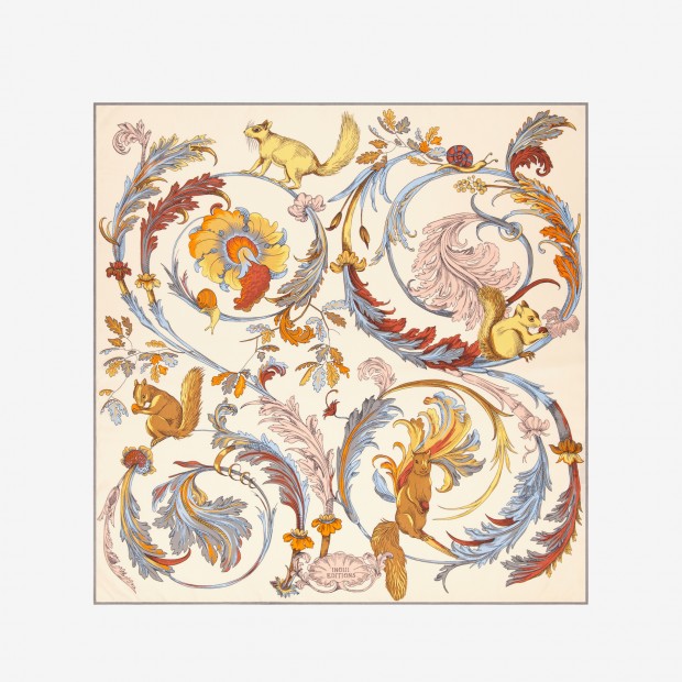 Inoui Editions šilko ir modalo skara ROCOCO WHITE