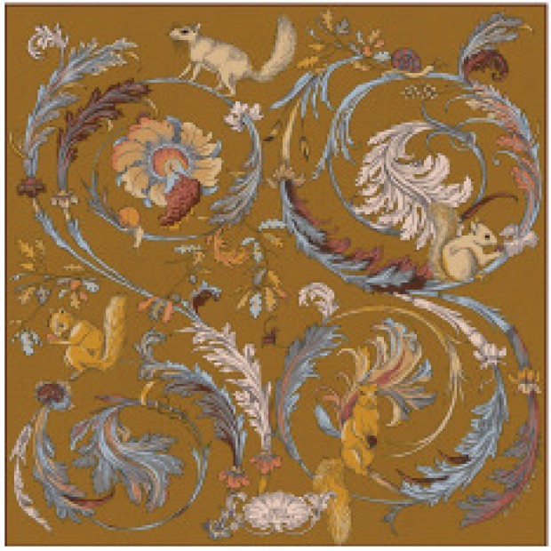 Inoui Editions šilko ir modalo skara ROCOCO GOLDEN BROWN Inoui Editions šilko ir modalo skara ROCOCO GOLDEN BROWN