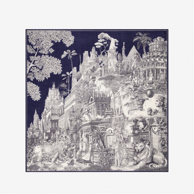 Inoui Editions kašmyro vilnos, vilnos ir šilko skara PIRANESI NAVY Inoui Editions kašmyro vilnos, vilnos ir šilko skara PIRANESI NAVY