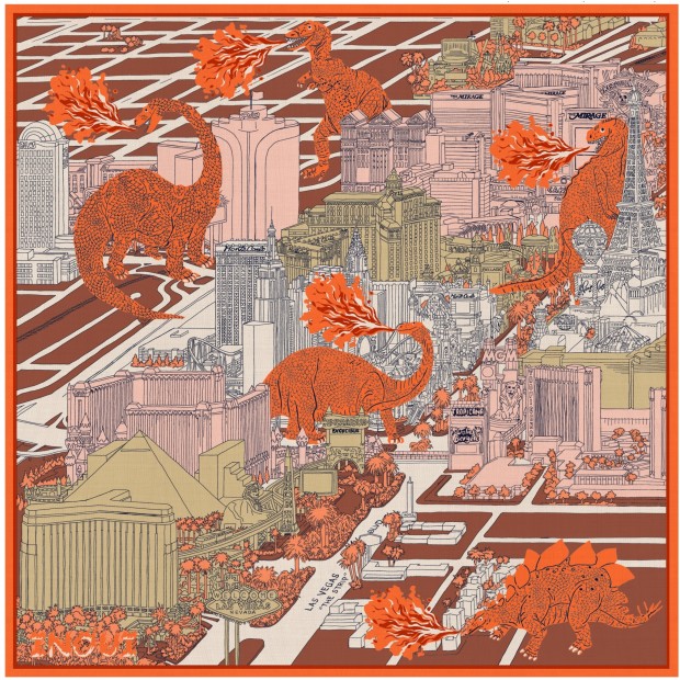 Inoui Editions šilko skara VEGAS ORANGE Inoui Editions šilko skara VEGAS ORANGE