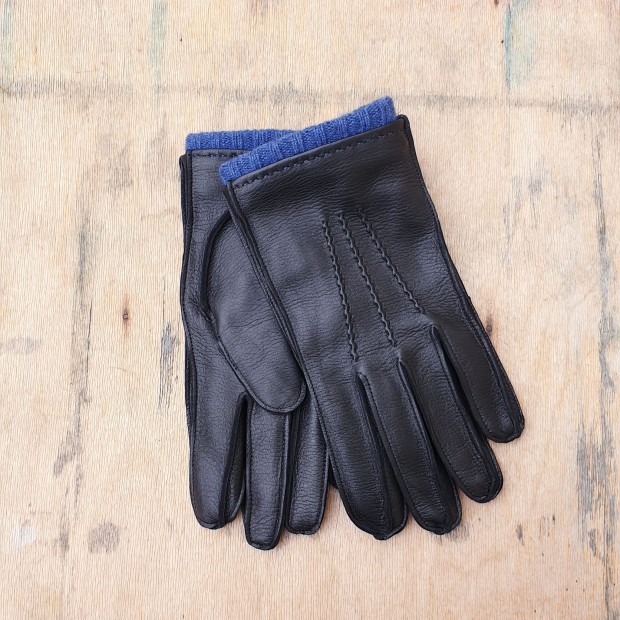Gala Gloves vyriškos elnio odos pirštinės BLACK/JEAN