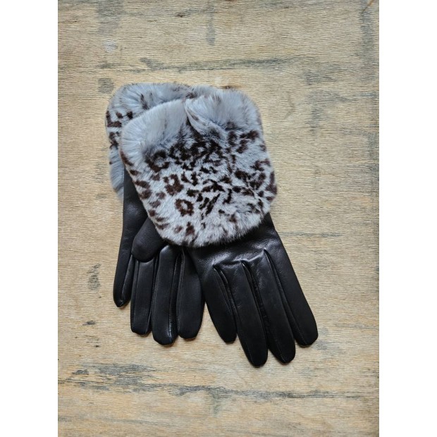 Gala Gloves ėriuko odos pirštinės su kailiu juodos