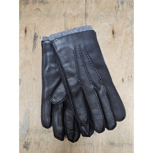 Gala Gloves vyriškos elnio odos pirštinės BLACK/GREY