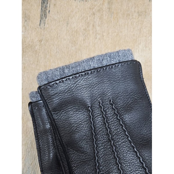 Gala Gloves vyriškos elnio odos pirštinės BLACK/GREY